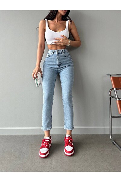 beeke Jeans Pants Stretchy Slim Fit Standard Waist Pocket Cotton - Mom Snow W...