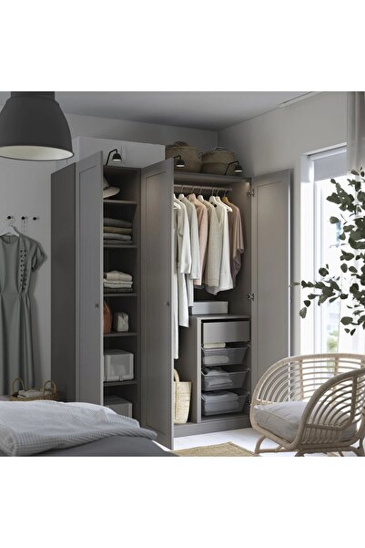 IKEA gardırop, koyu gri-gri, 150x60x201 cm