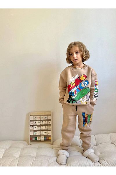 CANDA Boy's Raised Avengers Printed Suit Set