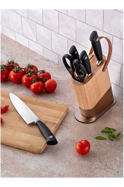 Emsan Stonger 6 Parça Bıçak Seti Ahşap Bloklu