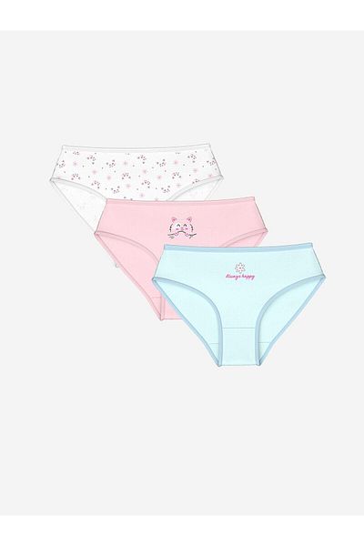 LC Waikiki Slip pentru fete cu imprimeu LCW Kids 3buc
