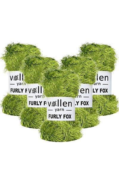 vollen yarn 5 τεμάχια Furly Fox Hand Knitting Twine Ζακέτα Πλεκτό Νήμα, Τριχωτό Σχοινί, Πλεξούδα Πλεξούδας, Σχοινί με γένια,, Σχοινί σφουγγαρίστρας, Πράσινο