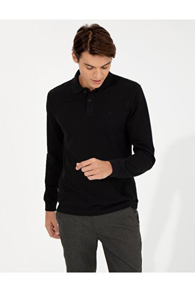 Pierre Cardin Μαύρο Slim Fit Basic Φούτερ 50276035-VR046