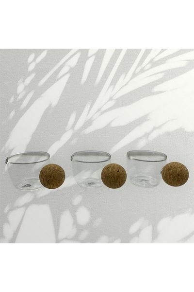 MİMOZA PARK 6 Pieces Mushroom Handle Glass Jam Bowl Sauce Bowl Tableware Presentation Breakfast Set 75 ml