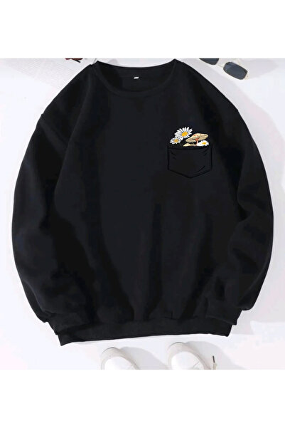 Sezon tekstil Μαύρο Γυναικείο Φούτερ - Δίκλωνο, Κομψό Σχέδιο