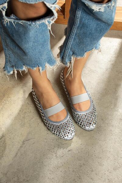 diclepolat Vetka Ασημένια Πέτρα και Λεπτομέρεια από Καουτσούκ Γυναικεία Μπαλα...