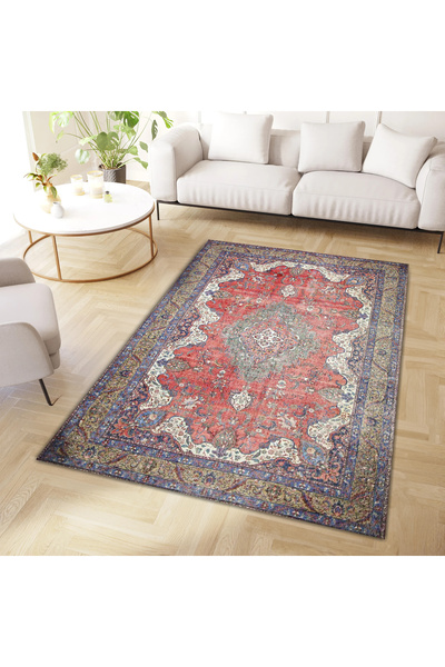 Rugs Modern Halı Συλλογή Mete με κόκκινο θέμα, παραδοσιακά μοτίβα και έθνικ σ...