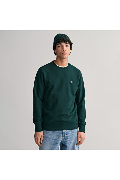 Gant Erkek Yeşil Regular Fit Bisiklet Yaka Sweatshirt