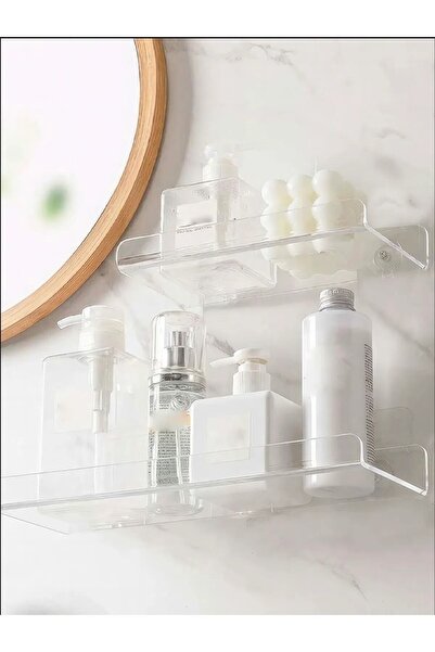 Dns Baskı Merkezi Görünmez Banyo Rafı 2'li Set - 30cm + 20cm