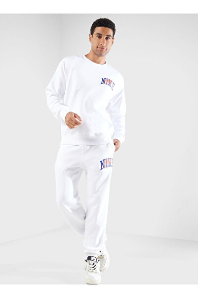 Nike Club Fleece Pants Arch Oversize Beyaz Erkek Eşofman Altı ( BİR BEDEN KÜÇÜK ALINIZ)