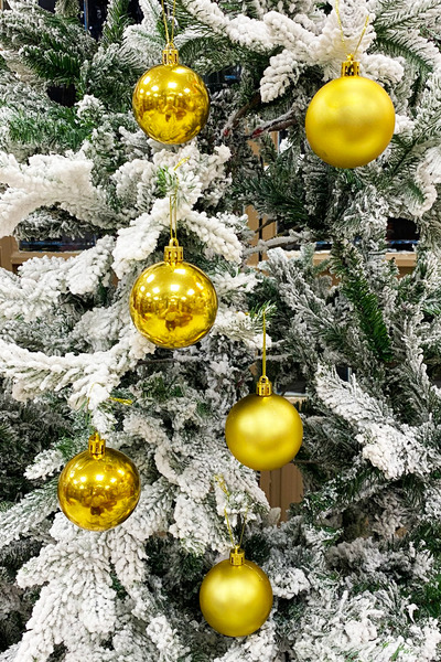 Yusuf Dirik YD Party Supplies Μπάλα Χριστουγεννιάτικου Δέντρου 3 Τεμάχια Γυαλιστερό 3 Τεμάχια Ματ Σύνολο 6 Τεμάχια 6 cm Μέγεθος