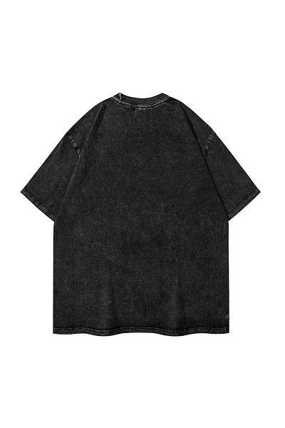 Touz Moda Πλένεται Anime One Printed Unisex Oversize Vintage T-shirt