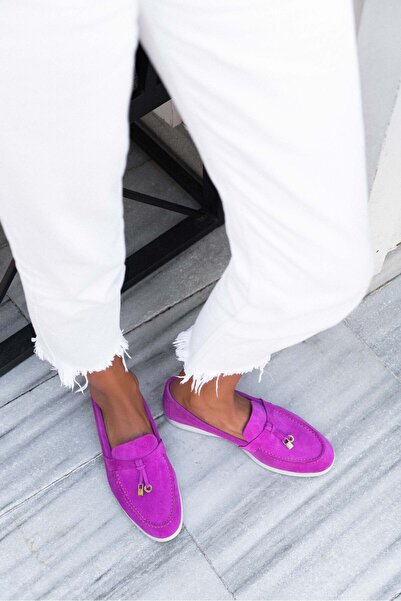 NİŞANTAŞI SHOES Fuchsia Warner - Γυναικείες μπαλαρίνες από γνήσιο δέρμα και επίπεδη σόλα με λεπτομέρεια φιόγκου