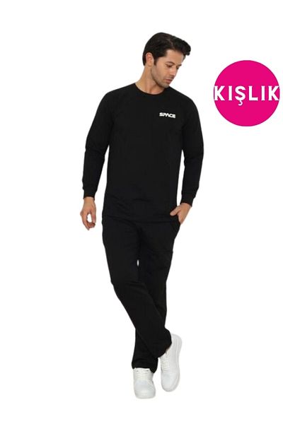 bie's Μαύρη Lycra βαμβακερή φόρμα και σετ πιτζάμες - με φτερά και τσέπες, μακρυμάνικο