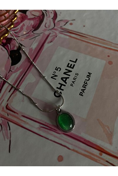 Çelik Green Opal Silver Kolye