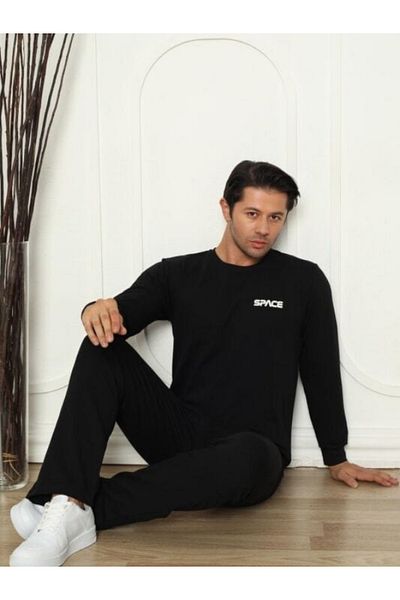 bie's Μαύρη Lycra βαμβακερή φόρμα και σετ πιτζάμες - με φτερά και τσέπες, μακρυμάνικο
