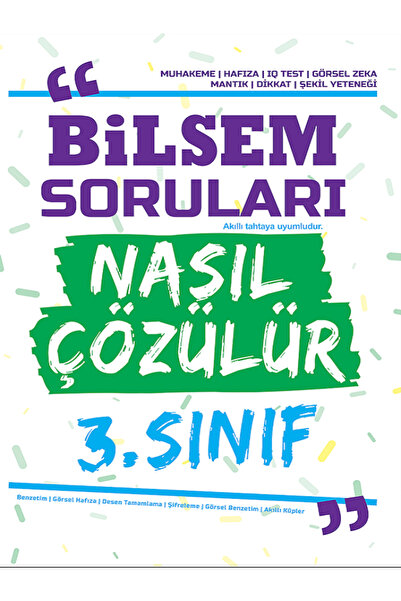 Evrensel İletişim Yayınları 3.Sınıf BİLSEM Soruları Nasıl Çözülür / Muhakeme - Hafıza - IQ Test - Görsel Zeka - Şekil Yeteneği