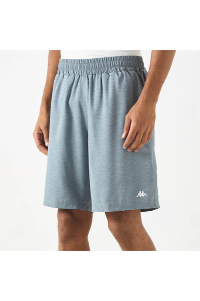 Kappa Logo Print Shorts with Elasticated Waistband and Pockets