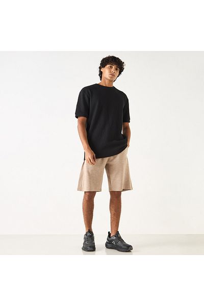 Kappa Textured Shorts with Drawstring Closure and Pockets