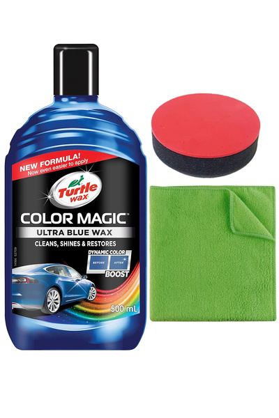 Turtle Wax Renkli Mavi Cila 500 Ml Cila Süngeri Ve Mikrofiber Bez