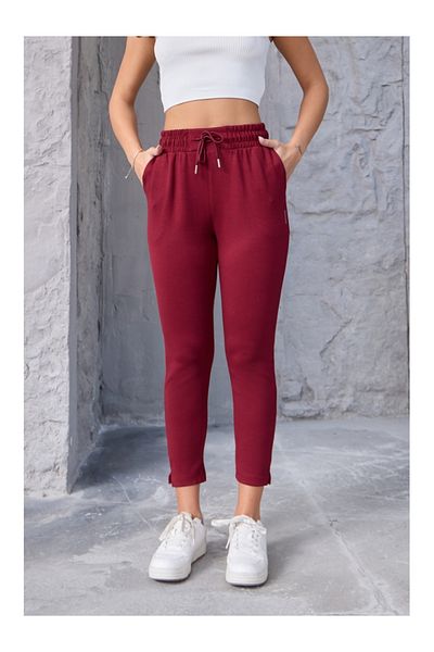 Elif Özbey Butik Φούτερ Claret Red Slit Modal