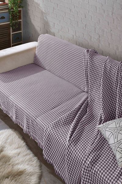 LADYNİL 170x210 Anthracite Houndstooth Sofa Cover