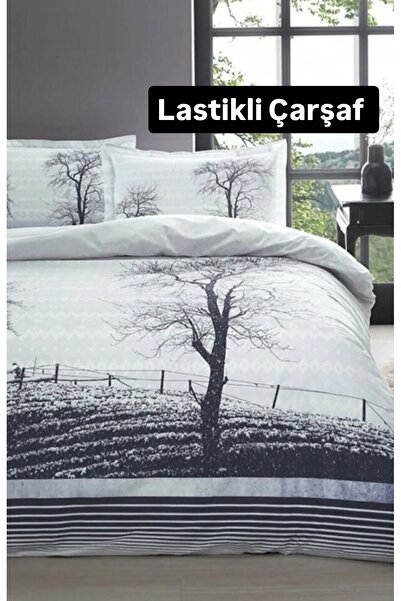 Özdilek Özdilek Çift Kişilik (Çarşafı Lastikli) Nevresim Takımı Wood Mor