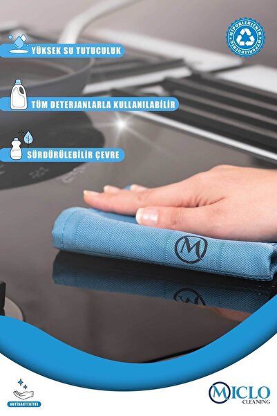 MICLO CLEANING Mikrofiber Temizlik Bezi | Sihirli Bez | 3'lü Set | 30x40cm | - Dark Renkler