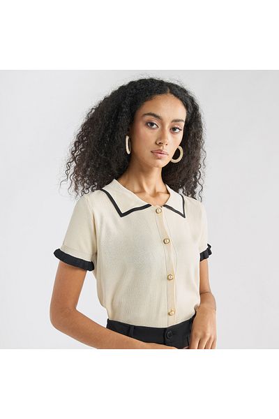 FAV Solid Shirt with Contrast Detail