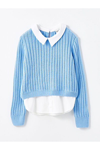 LC Waikiki Lw - Gömlek Yaka Kız Çocuk Triko Kazak