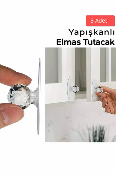 btm home Kendinden Yapışkanlı Çekmece & Dolap Düğmesi – Çok Amaçlı Dolap Kapı Tutucu, 3’lü Set