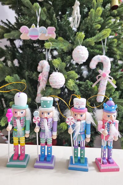 PEKSHOP Πρωτοχρονιάτικα Macarons Colorful Lead Soldiers - Σετ 4 Στολίδια Δέντρων Καρυοθραύστη