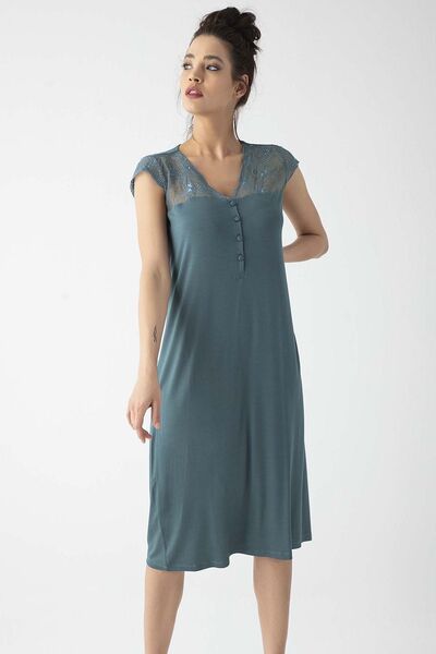 MONAMİSE 19304 Cămașă de noapte cu mânecă scurtă pentru femei de mărime mare-...