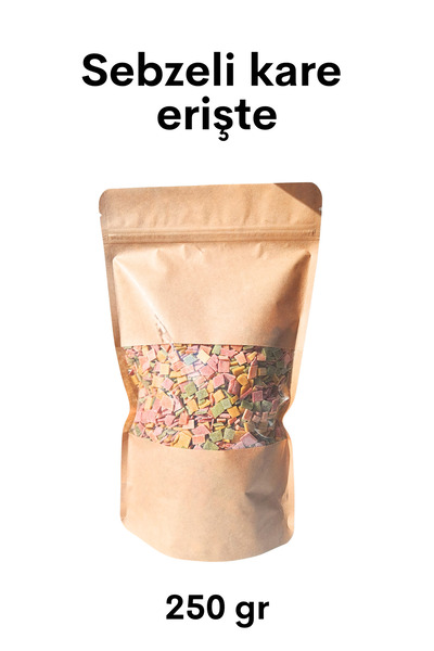 EinNatur Kadına destek Sebzeli Kare Erişte, Bebek makarnası, 250 gr