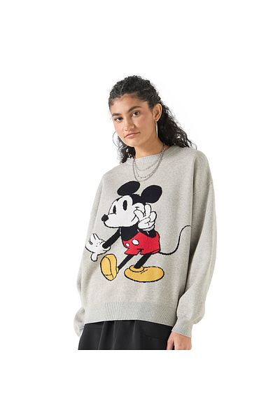 SP Characters Textured Sweater with Long Sleeves and Crew Neck