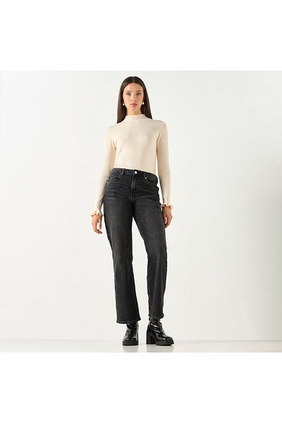 2Xtremz Ribbed Funnel Neck Sweater with Long Sleeves