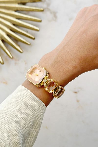 OQQO Aosta Rose Stone Women's Wristwatch