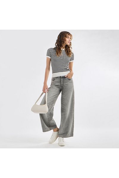 FAV Striped Crew Neck T-shirt with Short Sleeves