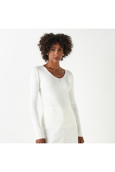2Xtremz Ribbed V-Neck Sweater with Long Sleeves
