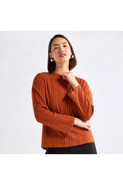 FAV Ribbed High Neck Sweater with Long Sleeves