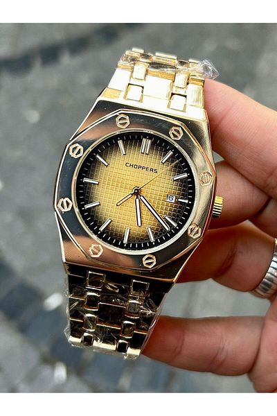 Choppers Elegant Design Black Gold Color Dial and Stylish Case Choppers Brand Luxury Men's Wristwatch