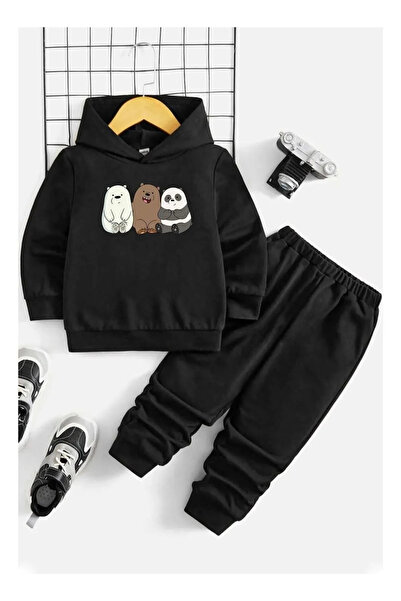 ROYAL FASHİON مجموعة بدلة رياضية تحمل الدببة الصديقة للأطفال