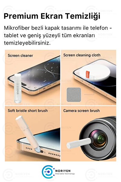 Noriyen 20in1 Premium Cleaning Çok Fonksiyonlu Telefon Laptop Airpods Kulaklık Klavye Ekran Temizleme Kiti