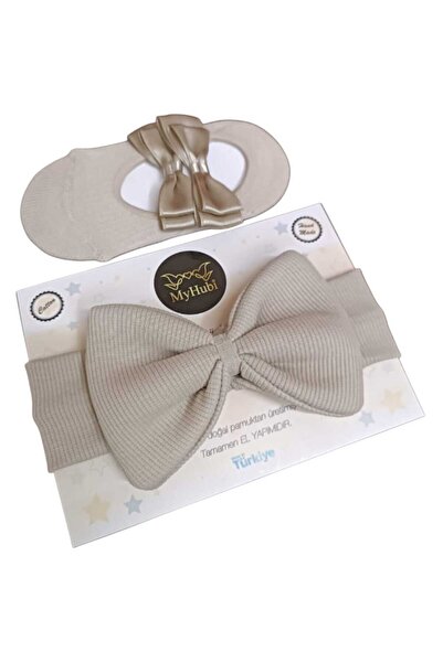 MyHubi 2-Piece Combination Handmade Baby Girl GRAND Bandana & Ballerina Socks with Special Accessories