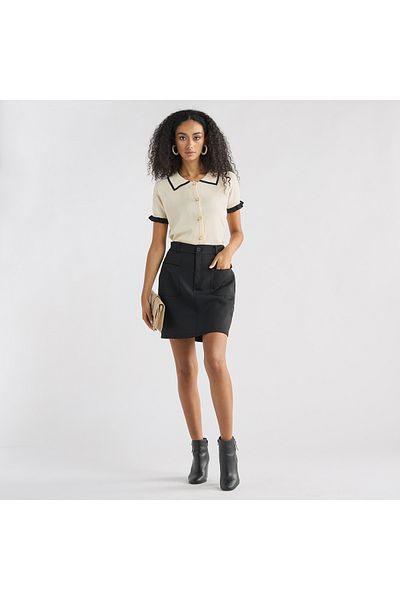 FAV Solid Shirt with Contrast Detail