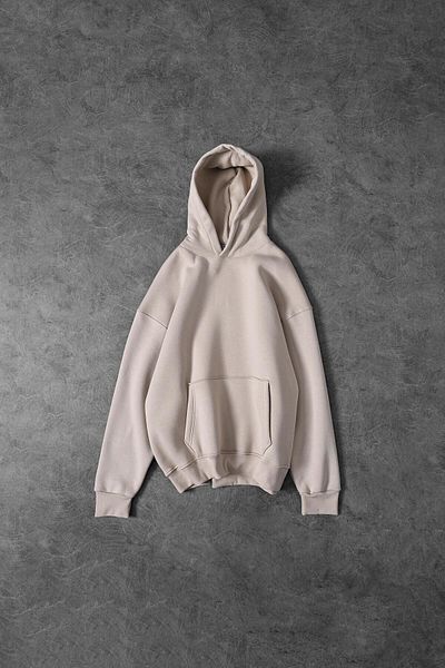 Slatra Ανδρικό μπεζ φούτερ Basic Oversize με κουκούλα