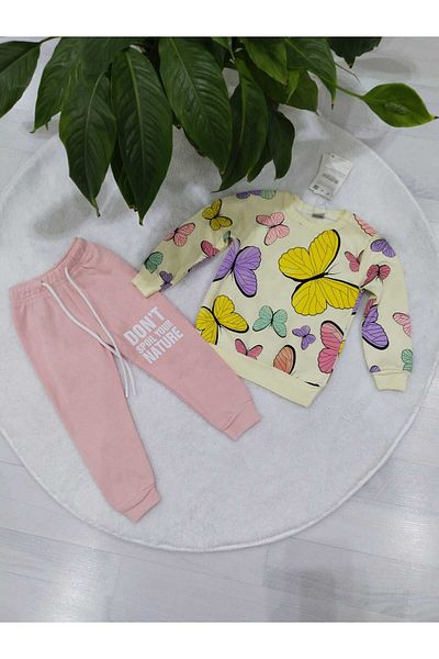 Store Butterfly Raised Girl's Set Tracksuit Set