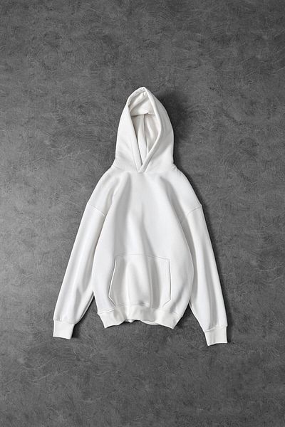 Slatra Ανδρικό φούτερ με λευκή βασική κουκούλα Oversize
