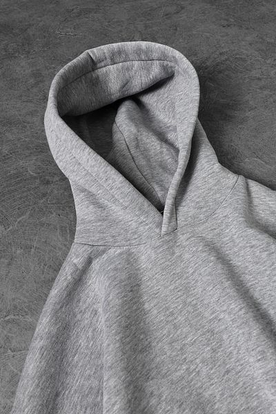 Slatra Ανδρικό γκρι Basic φούτερ με κουκούλα oversize