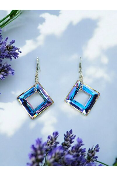 Crystal Atelier أقراط نسائية متدلية على شكل مثلث